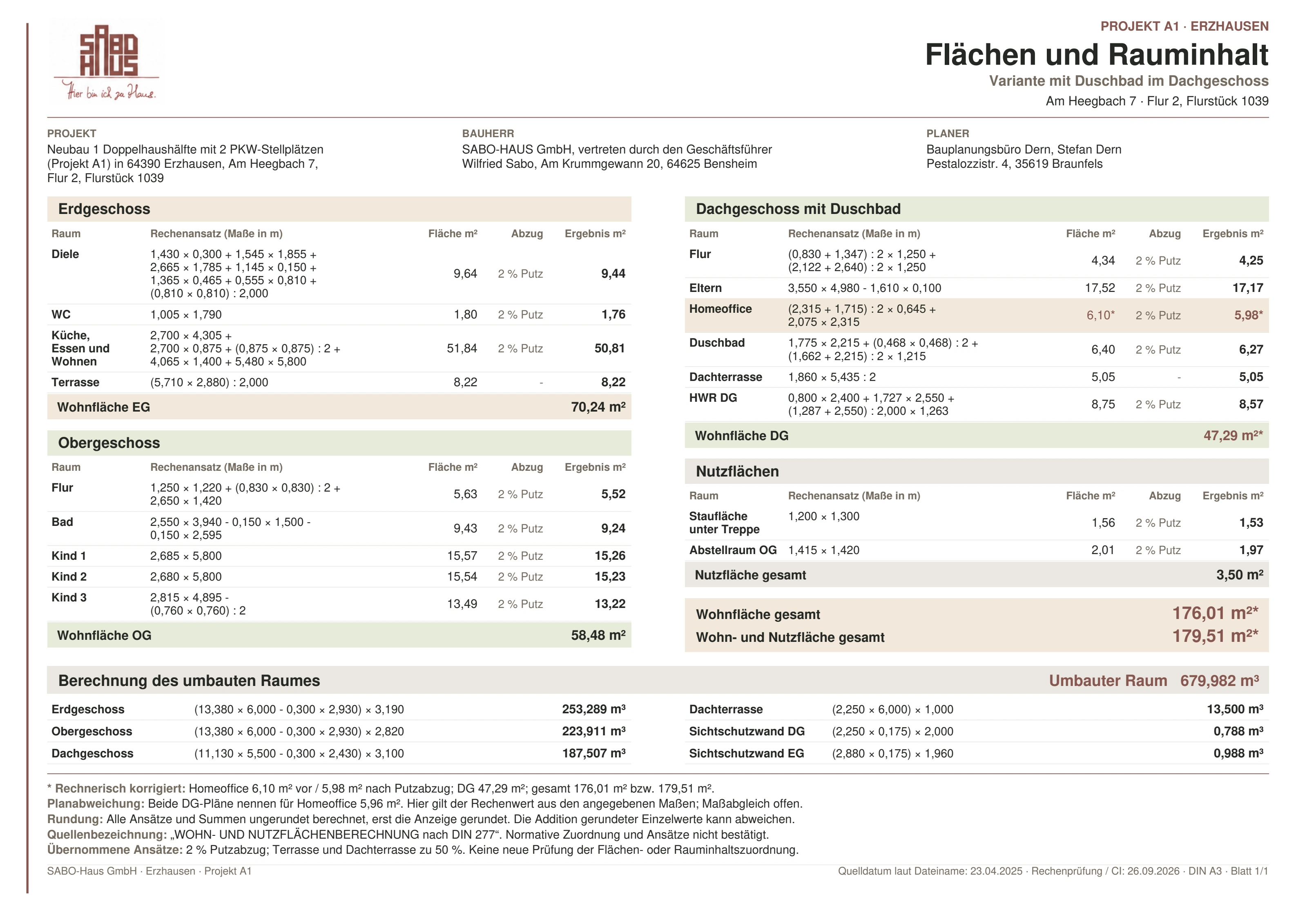 Flächen und Rauminhalt · A1 · Seite 1