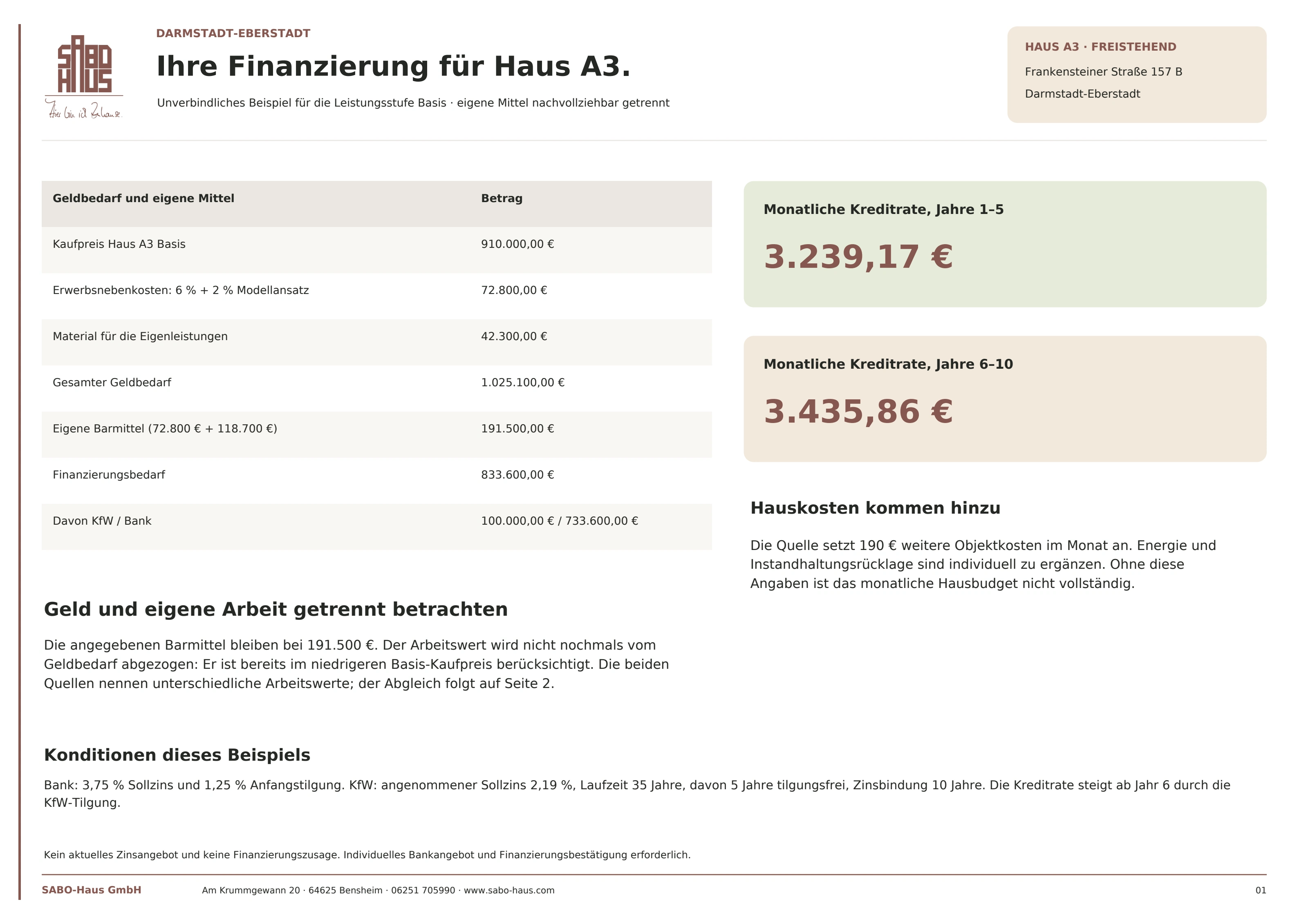 Finanzierungsbeispiel A3 · Seite 1