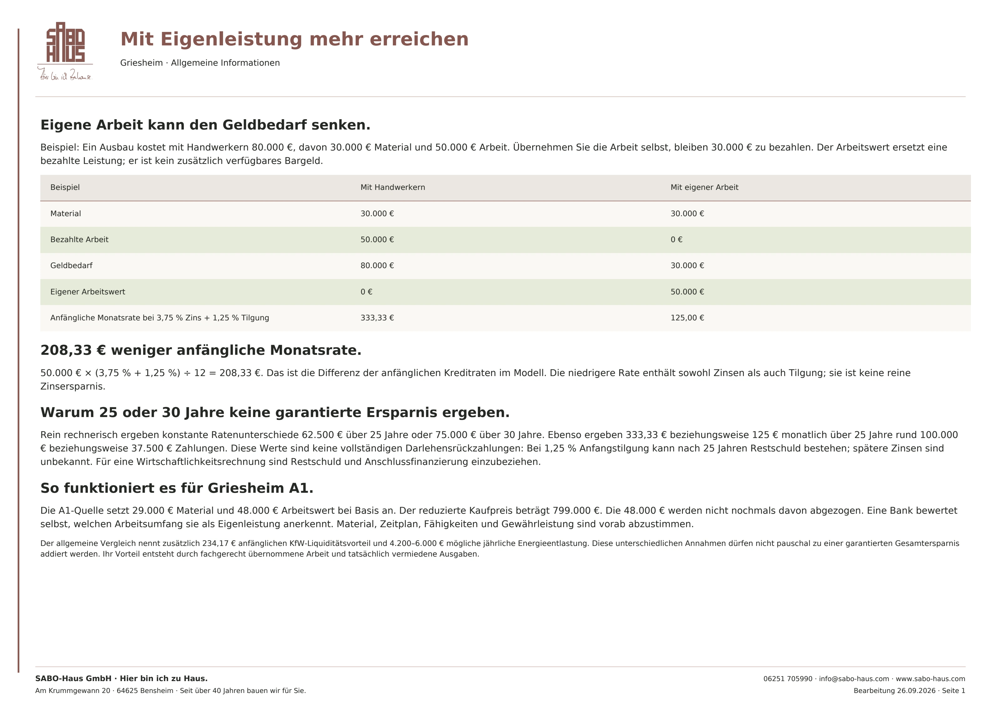 Mit Eigenleistung mehr erreichen · Seite 1